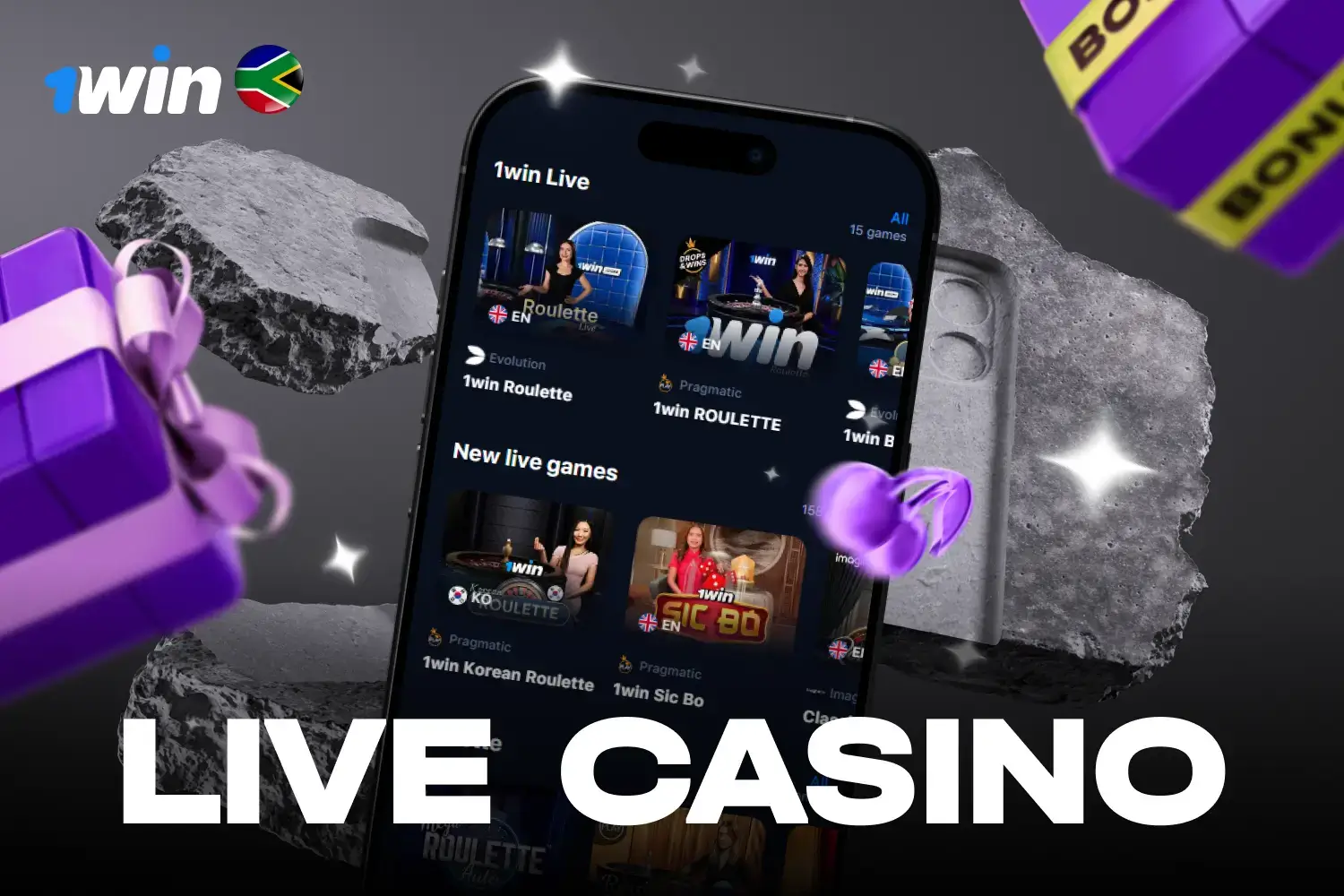 Live dealer lobby at 1win featuring professional croupiers for roulette and blackjack